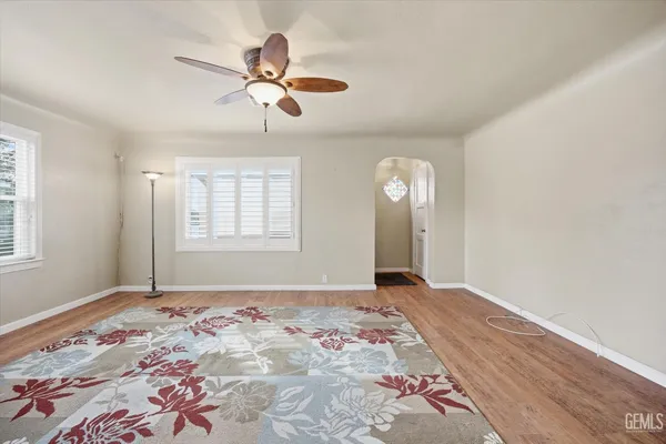 a view of a livingroom with a window