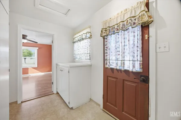 a view of walk in closet with window
