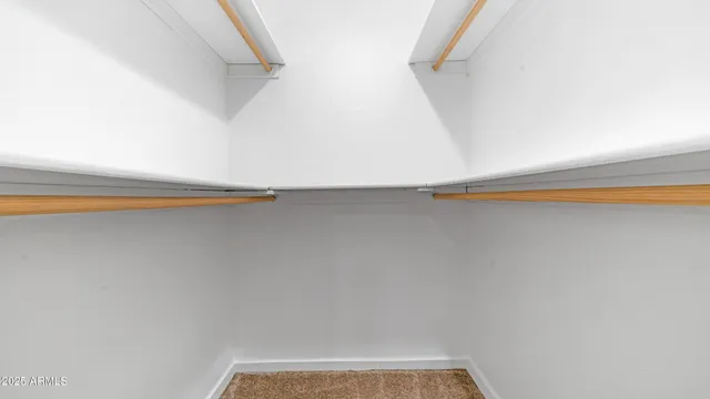 a view of small space with racks on the wall