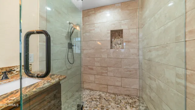 a bathroom with a shower