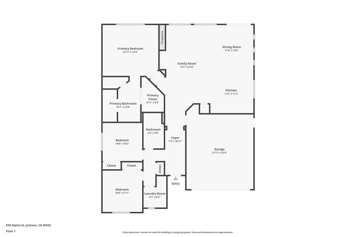 818 Alpine Street Jackson, CA 95642 - Photo 32 of 32 a picture of a floor plan