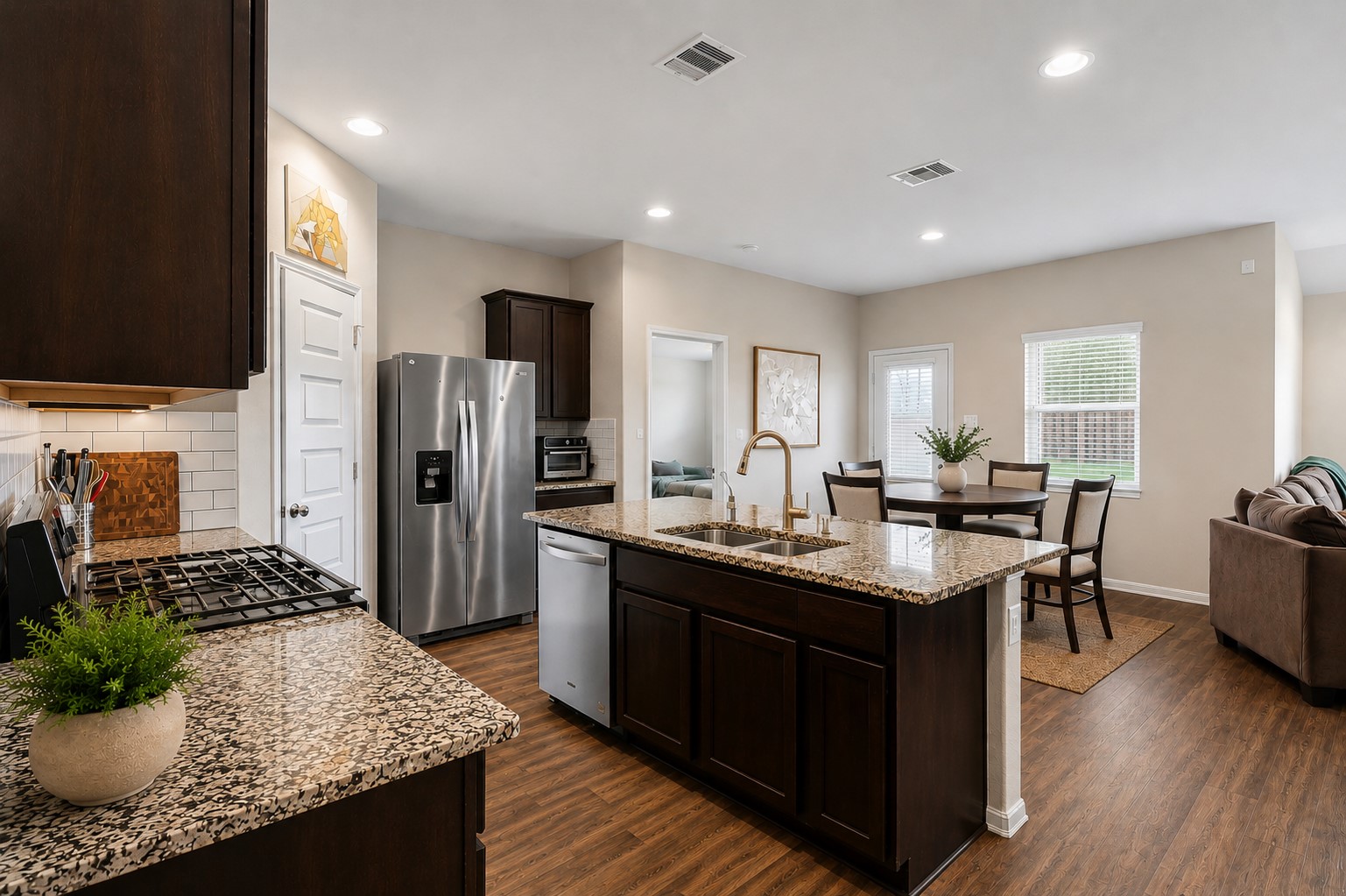 927 Petunia Falls Lane Rosharon, TX 77583 - Photo 2 of 26 Granite countertops and a spacious pantry in the kitchen. Virtually Staged