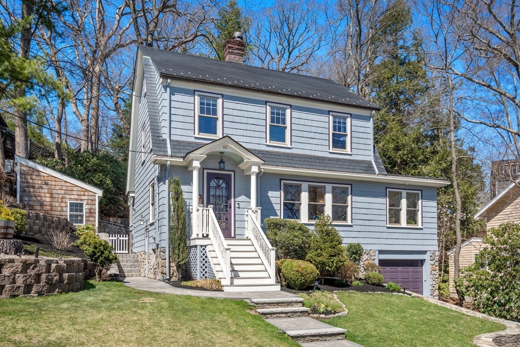 80 Fenwick Road Newton, MA 02468 - Photo 4 of 35 a front view of a house with a yard