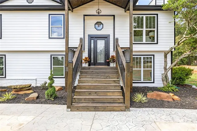 a front view of a house with entryway