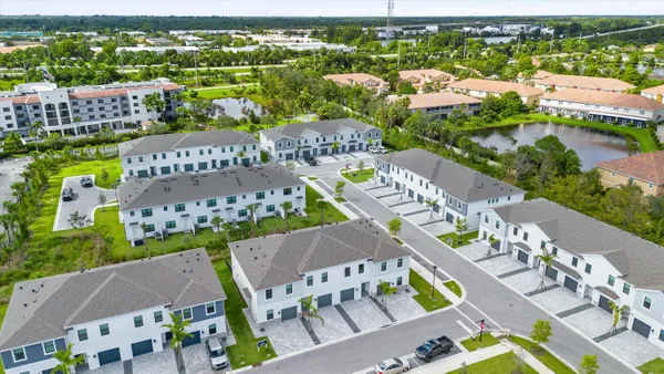an aerial view of multiple house