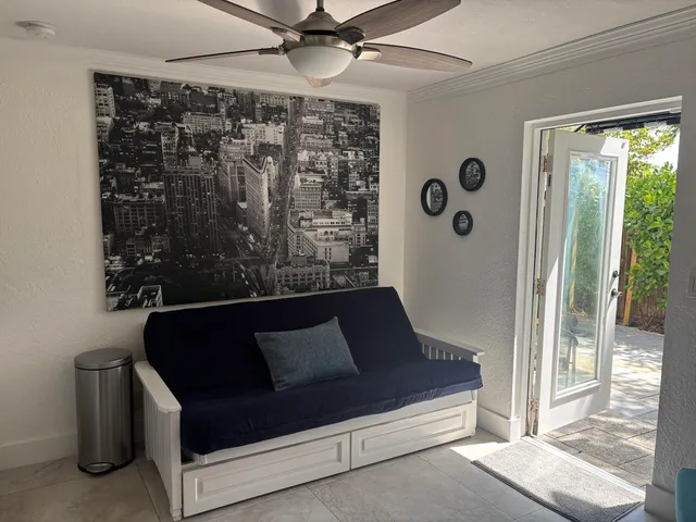 a living room with furniture