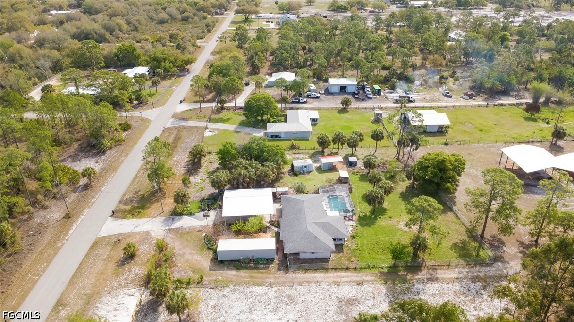 4110 East 23rd Street Alva, FL 33920 - Photo 37 of 38 an aerial view of residential house with outdoor space