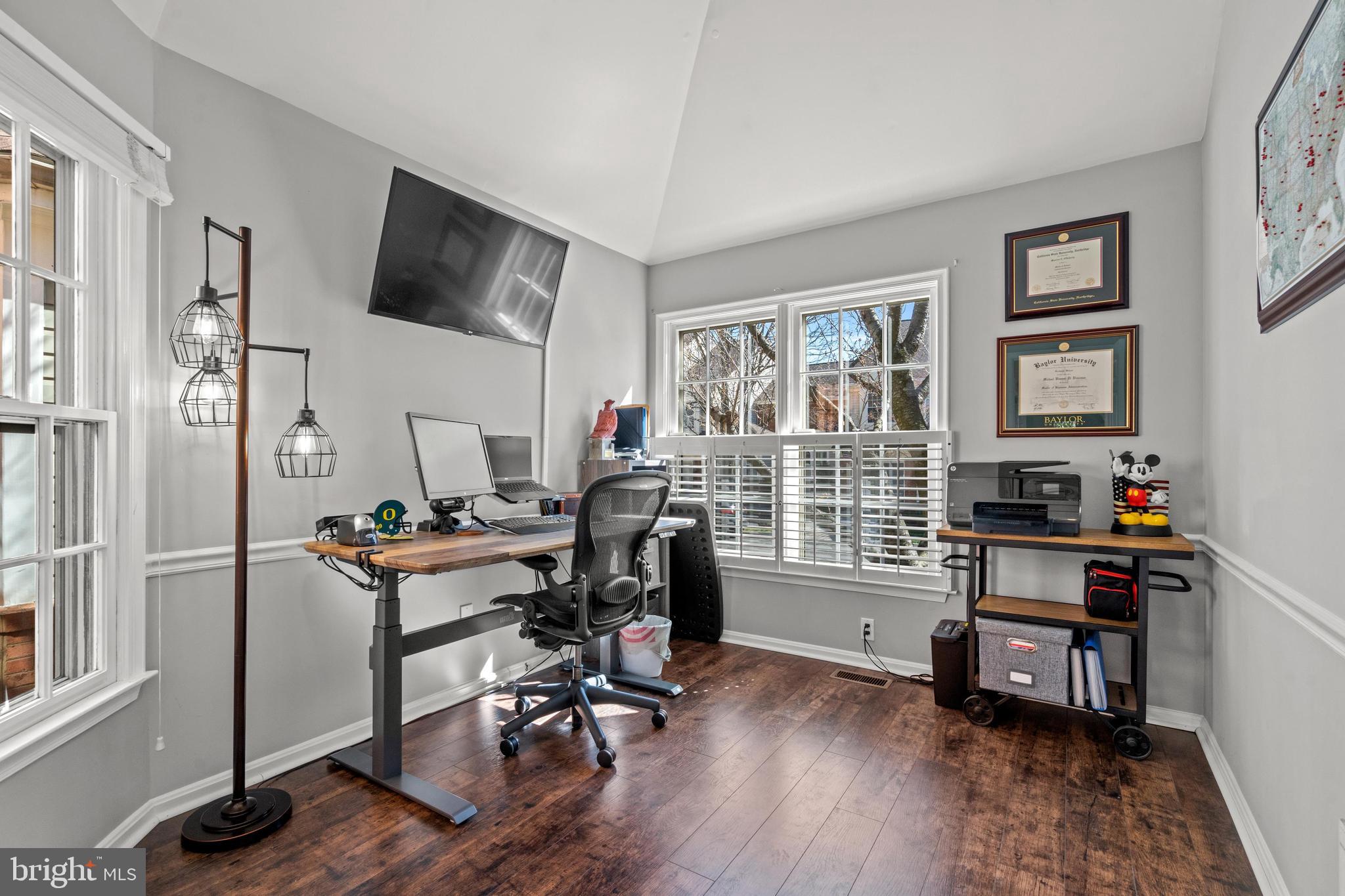 1796 Duffield Lane Alexandria, VA 22307 - Photo 15 of 42 a view of a workspace with furniture and a window