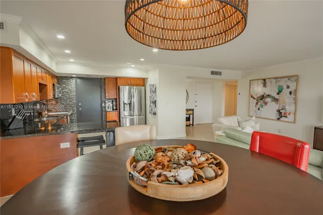 a view of a living room and dining room