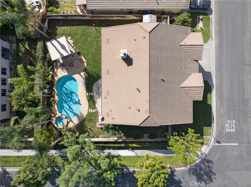 11552 Brookrun Court Riverside, CA 92505 - Photo 56 of 71 an aerial view of a house with a yard and a fountain