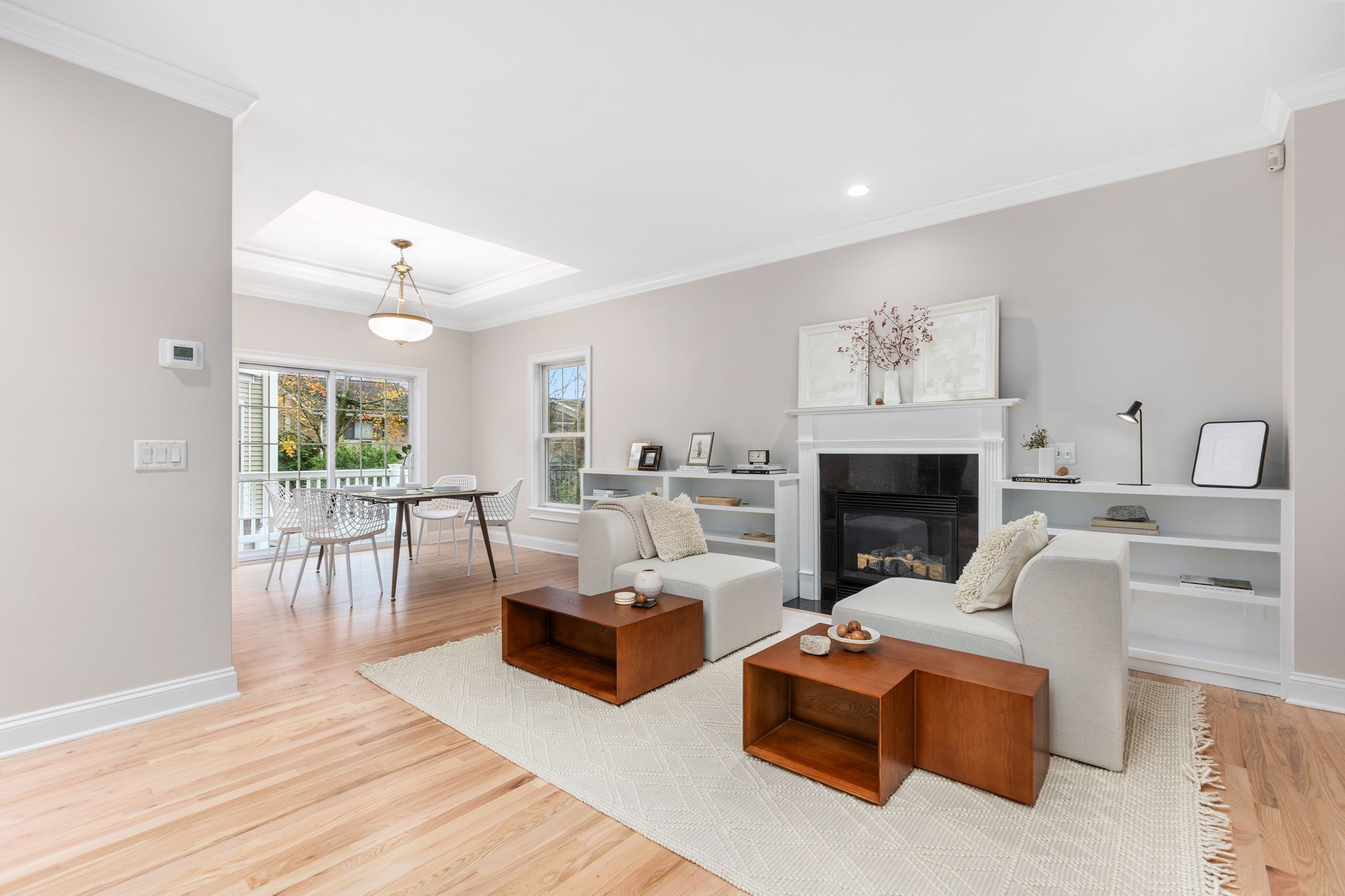 160 Glenbrook Road, Unit 3D Stamford, CT 06902 - Photo 5 of 26 a living room with furniture fireplace and a table