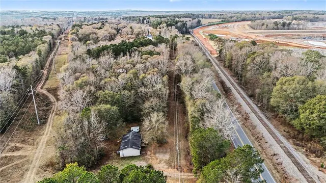 a view of a yard from a balcony
