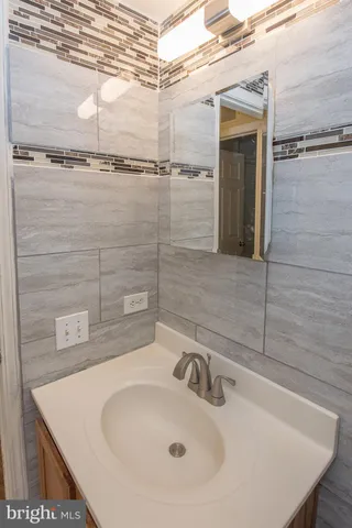 a close view of a bathroom