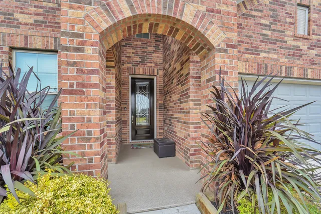 a brick building with a outdoor space