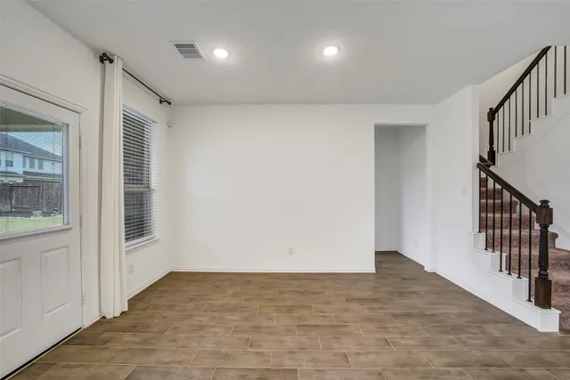 a view of hallway with stairs