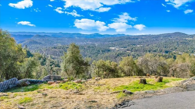 a view of a yard with a house