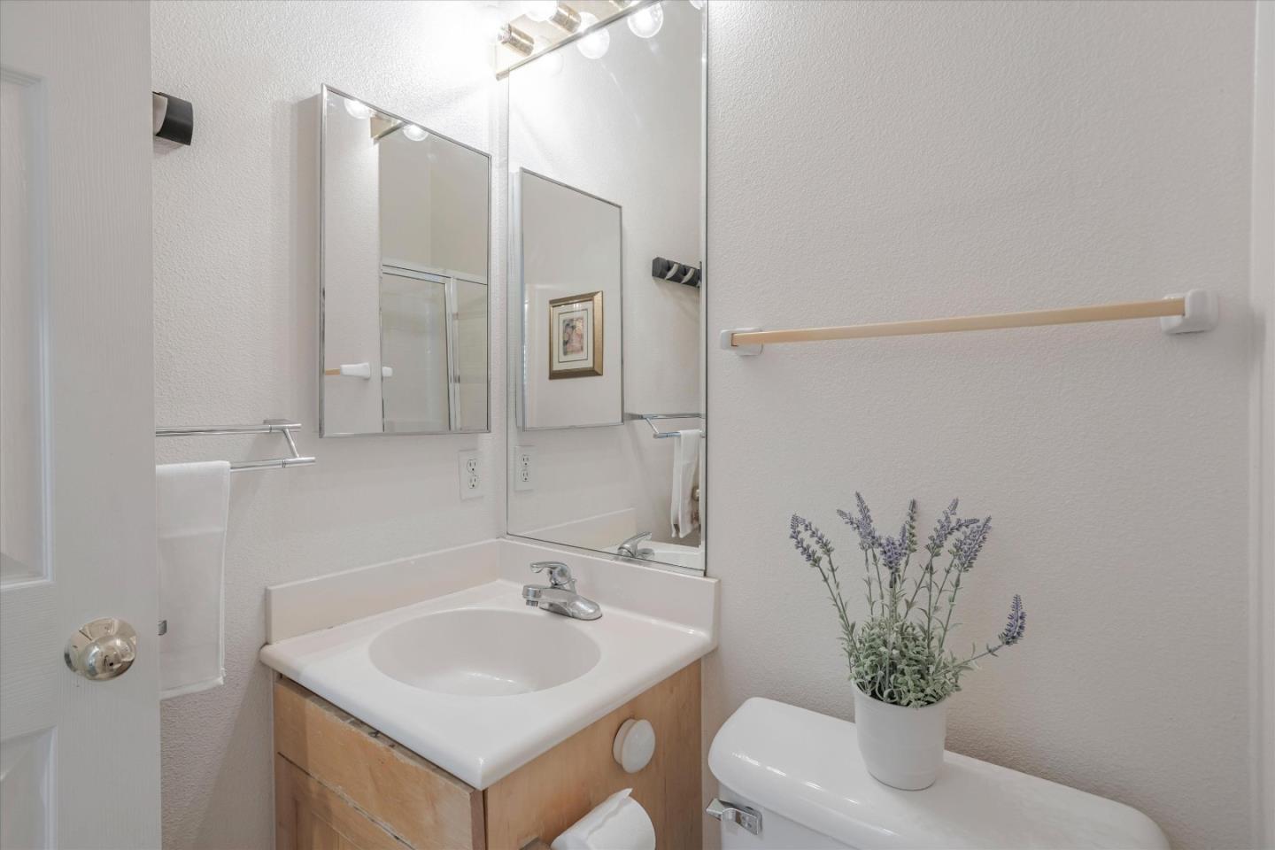 105 Serenity Place Milpitas, CA 95035 - Photo 20 of 36 a bathroom with a sink toilet and mirror