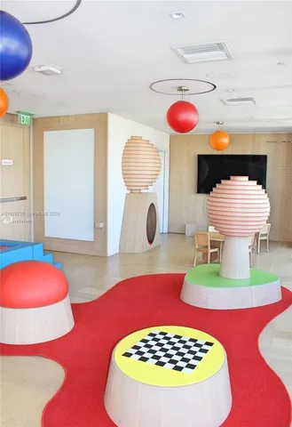 a bathroom with a sink vanity and a mirror