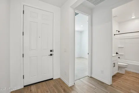 an empty room with a window