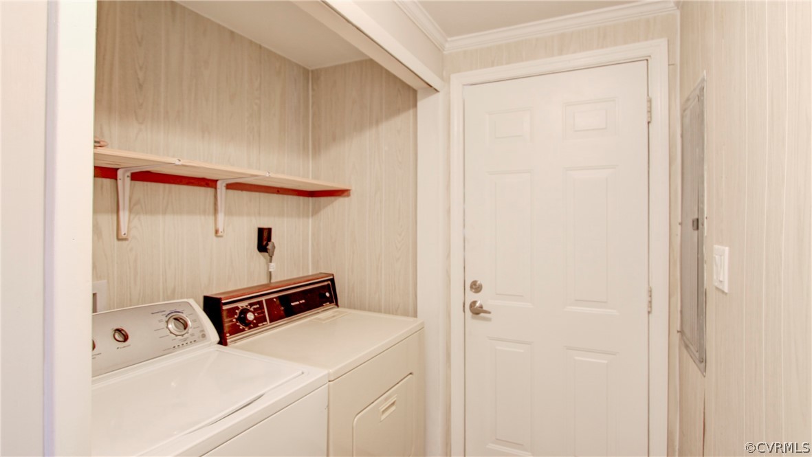 1694 Rolling Acres Road Emporia, VA 23847 - Photo 16 of 45 Laundry area with crown molding and independent wa