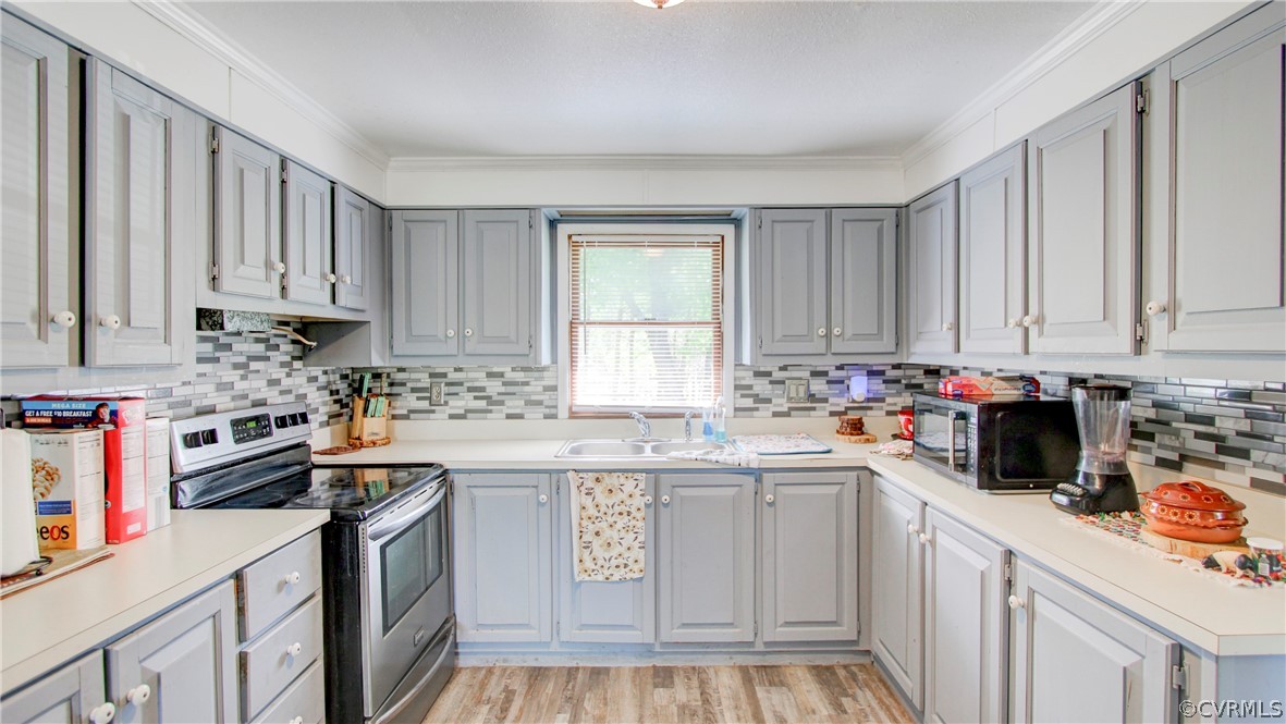 1694 Rolling Acres Road Emporia, VA 23847 - Photo 9 of 45 Kitchen with backsplash, stainless steel electric