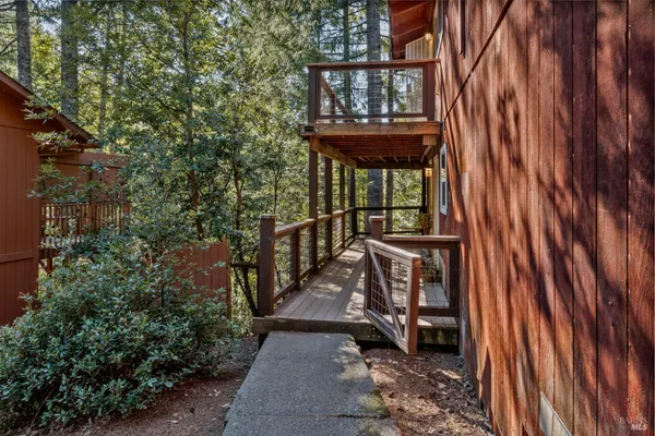 a view of a bench in the balcony