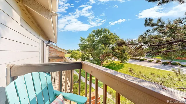 a view of a balcony with an outdoor space