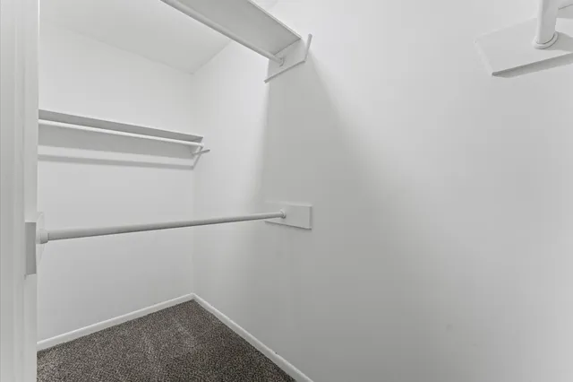 a view of small space with racks on the wall