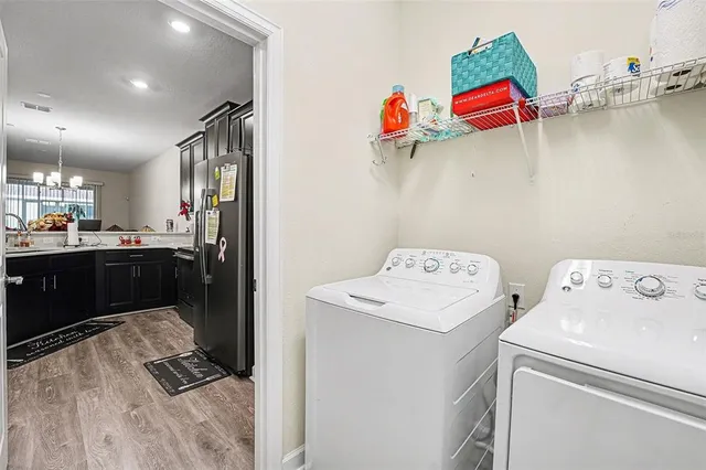 a view of kitchen and utility room