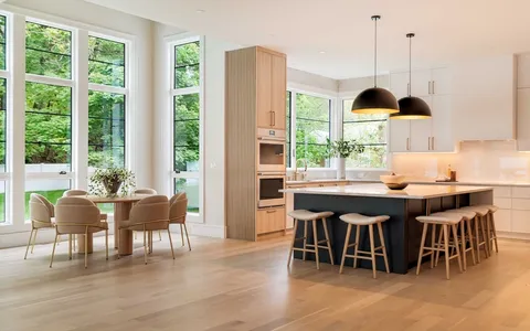 a dining room with furniture window wooden floor