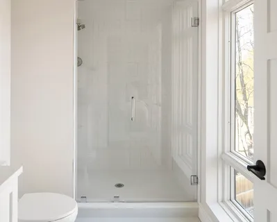 a bed room with a bed and a table