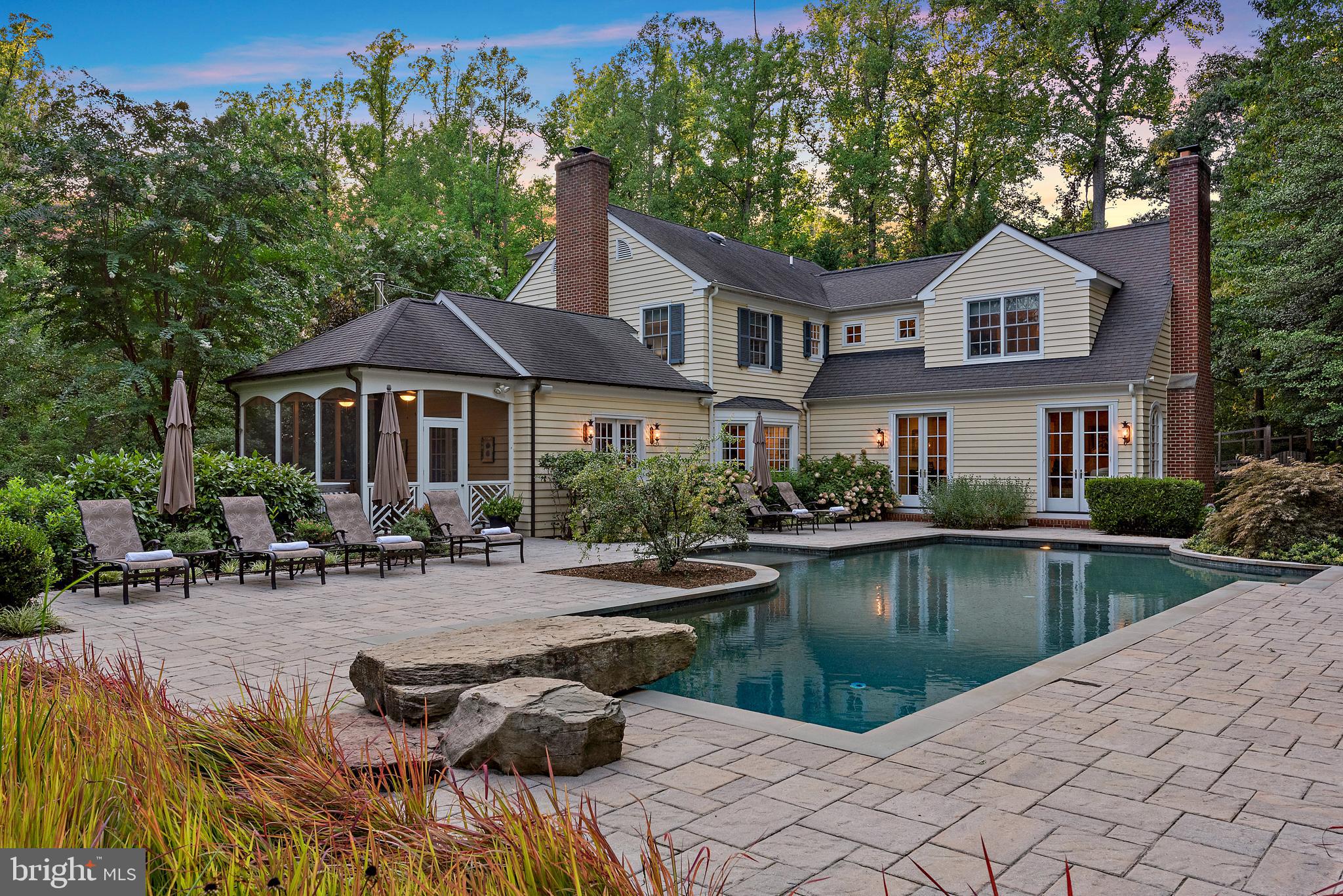 403 Beards Dock Crossing Annapolis, MD 21403 - Photo 85 of 96 Twilight view of pool, decking and rear of home