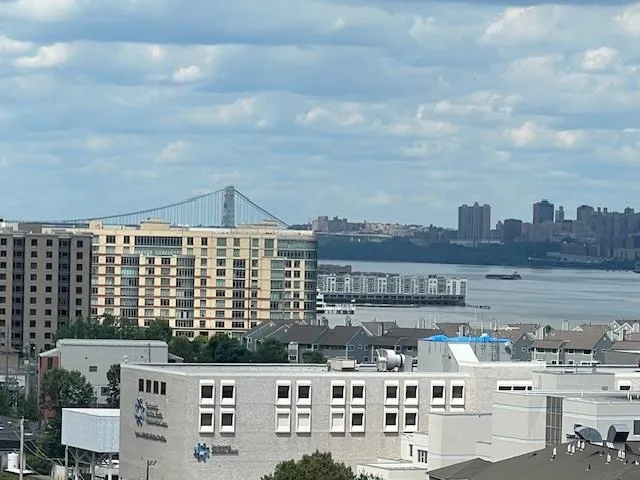 a view of a city that has tall buildings