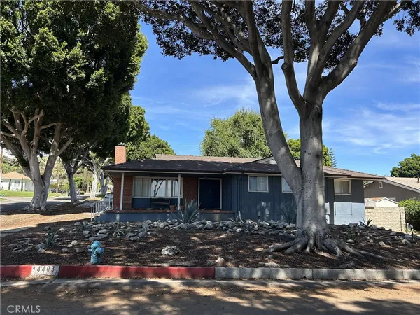 front view of a house with a tree