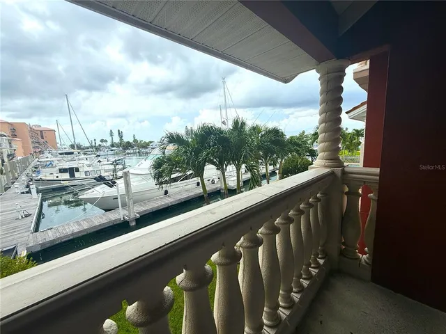 a view of city from a balcony