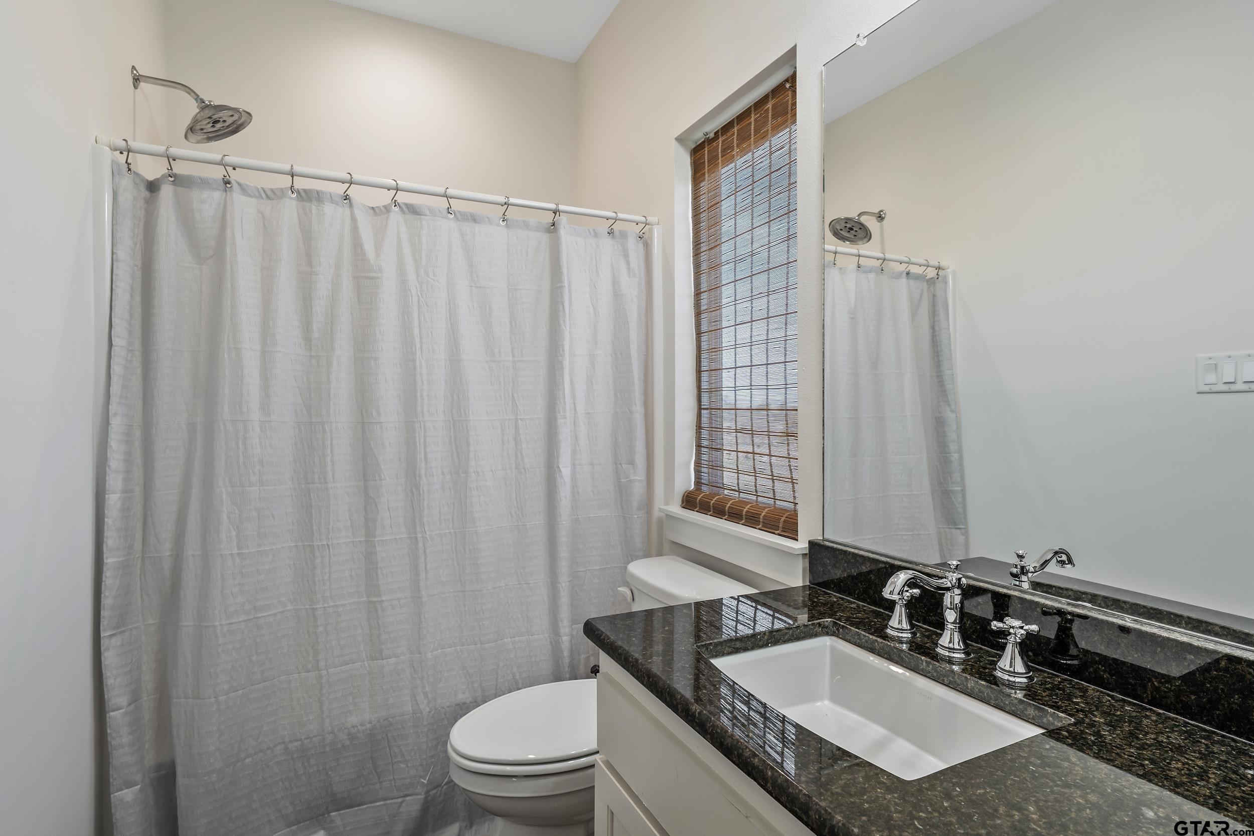 223 Riata Road Bullard, TX 75757 - Photo 20 of 45 a bathroom with a granite countertop sink toilet and shower