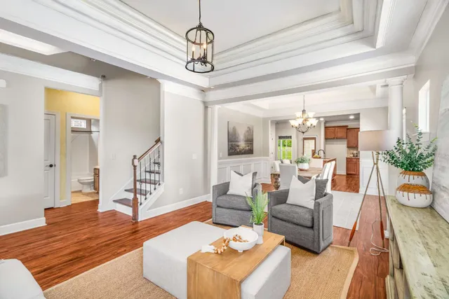 a view of a room with racks on the wall