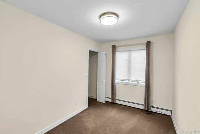 an empty room with a door