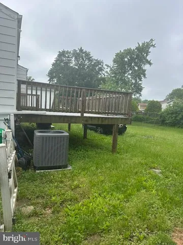 a view of a garden with a chair