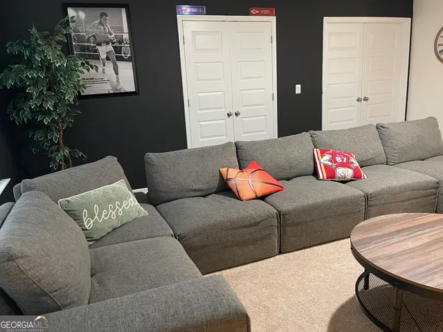 a view of kitchen and hall with furniture