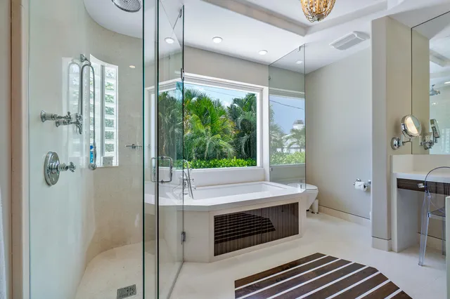 a bathroom with a sink and a shower