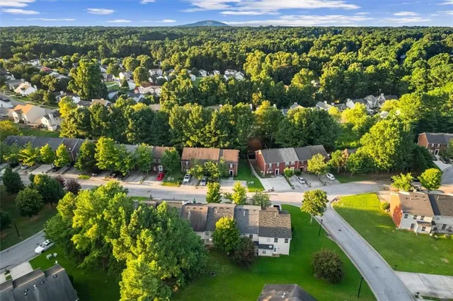 a view of a yard with swimming pool