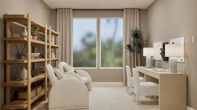 a living room with furniture