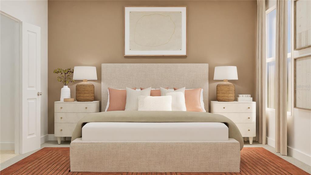 2934 Good Vibes Way Clermont, FL 34714 - Photo 21 of 33 a bedroom with a bed and lamp