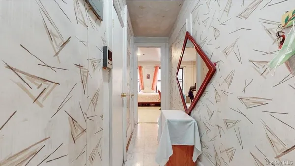a view of front door with furniture