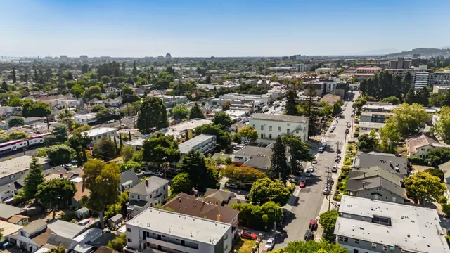 an aerial view of a city