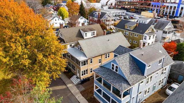 a view of a house with a street