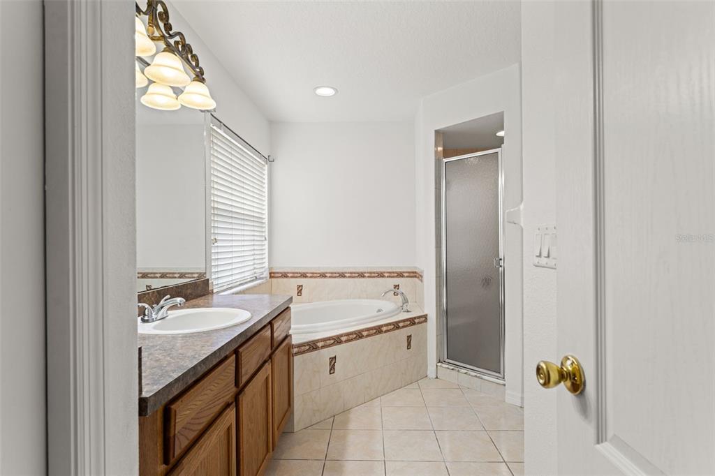 542 Fairbanks Road Spring Hill, FL 34608 - Photo 28 of 45 a bathroom with a bathtub sink and mirror