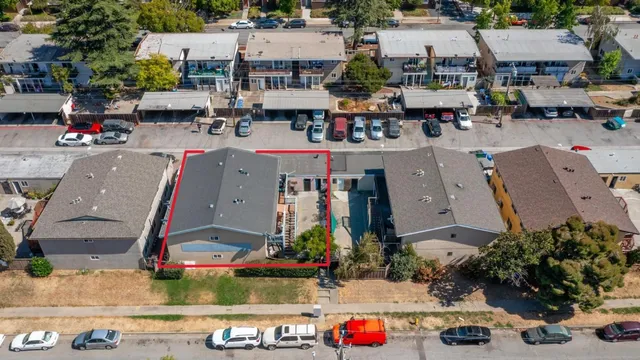 an aerial view of multiple house