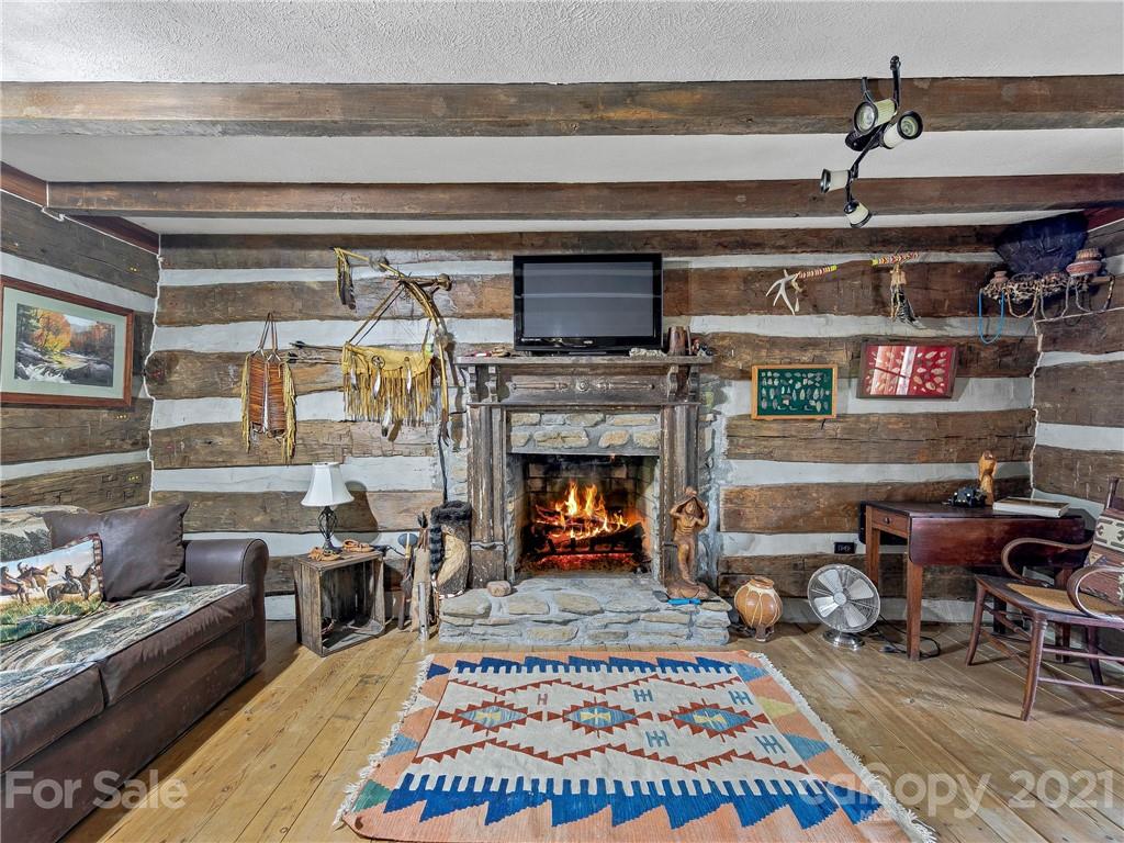 837 County Road Waynesville, NC 28785 - Photo 14 of 23 a living room with furniture a rug and a fireplace